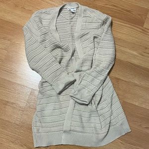 Charter Club Beige Knitted Long Cardigan